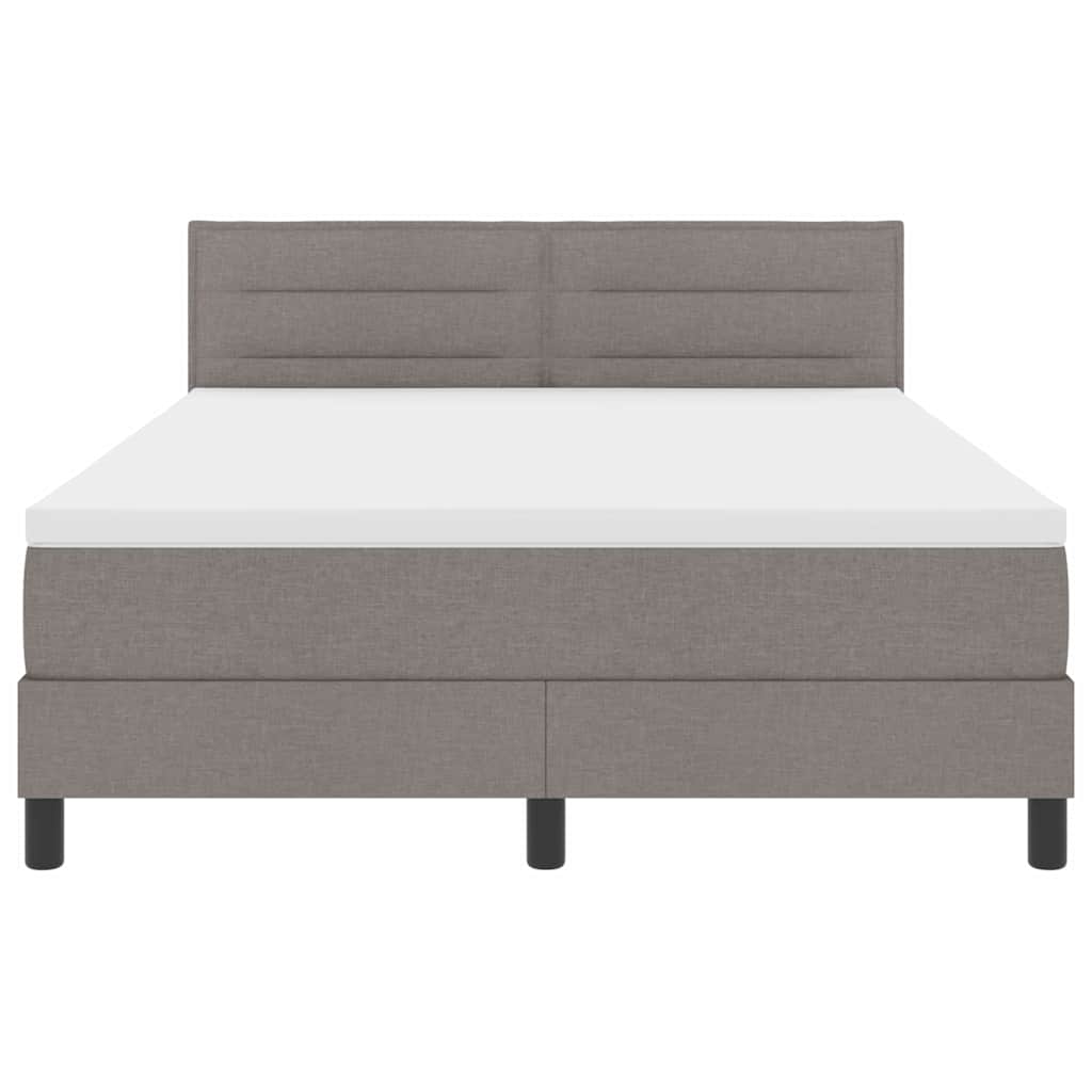 Box spring seng med hovedgærde Gråbrun 160 x 200 cm Stof