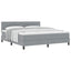 Box spring seng med hovedgærde Lysegrå 180 x 200 cm Stof