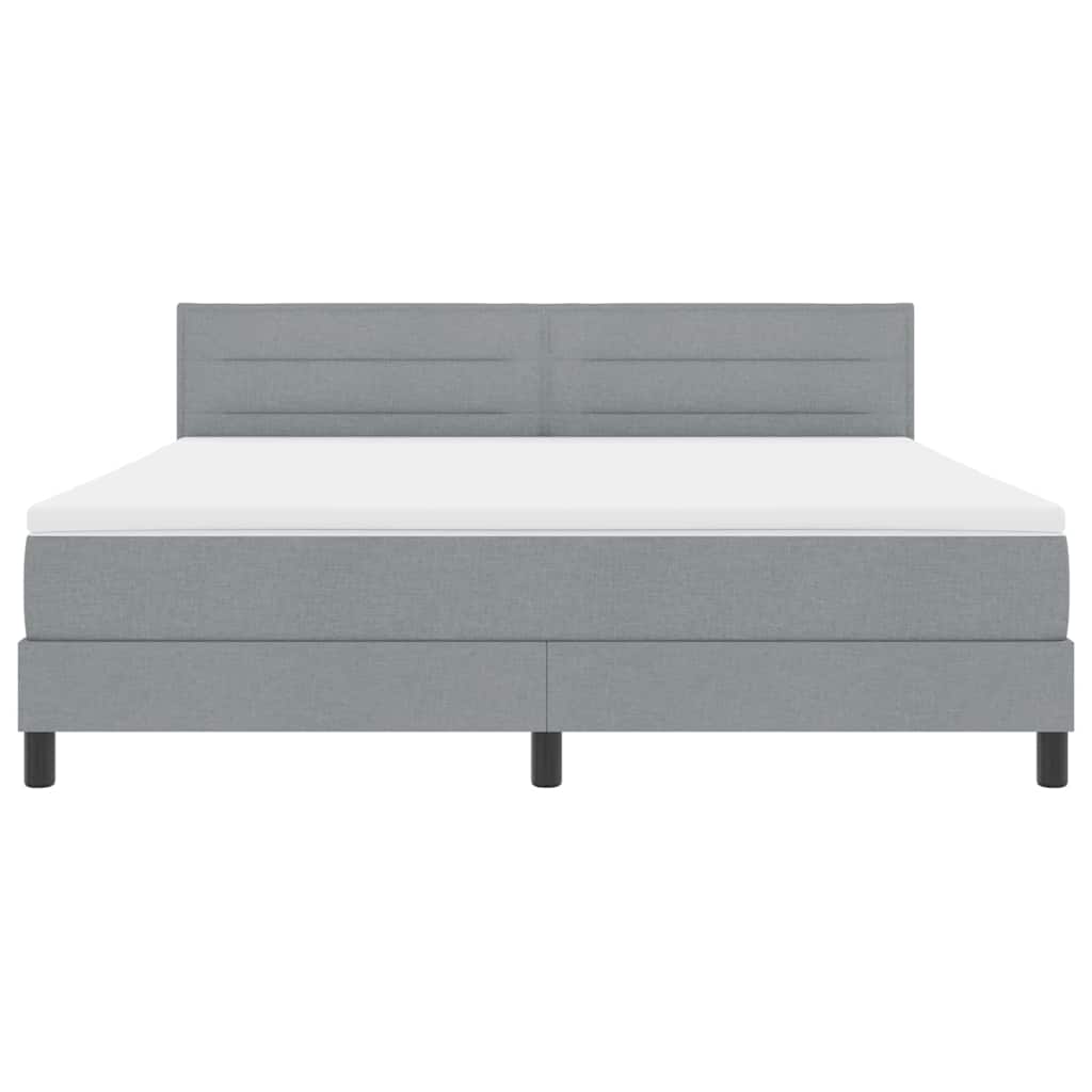 Box spring seng med hovedgærde Lysegrå 180 x 200 cm Stof