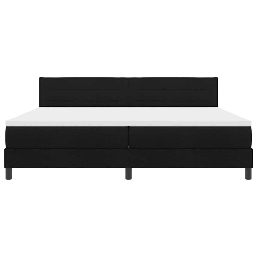 Box spring seng med hovedgærde Sort 200 x 200 cm Stof