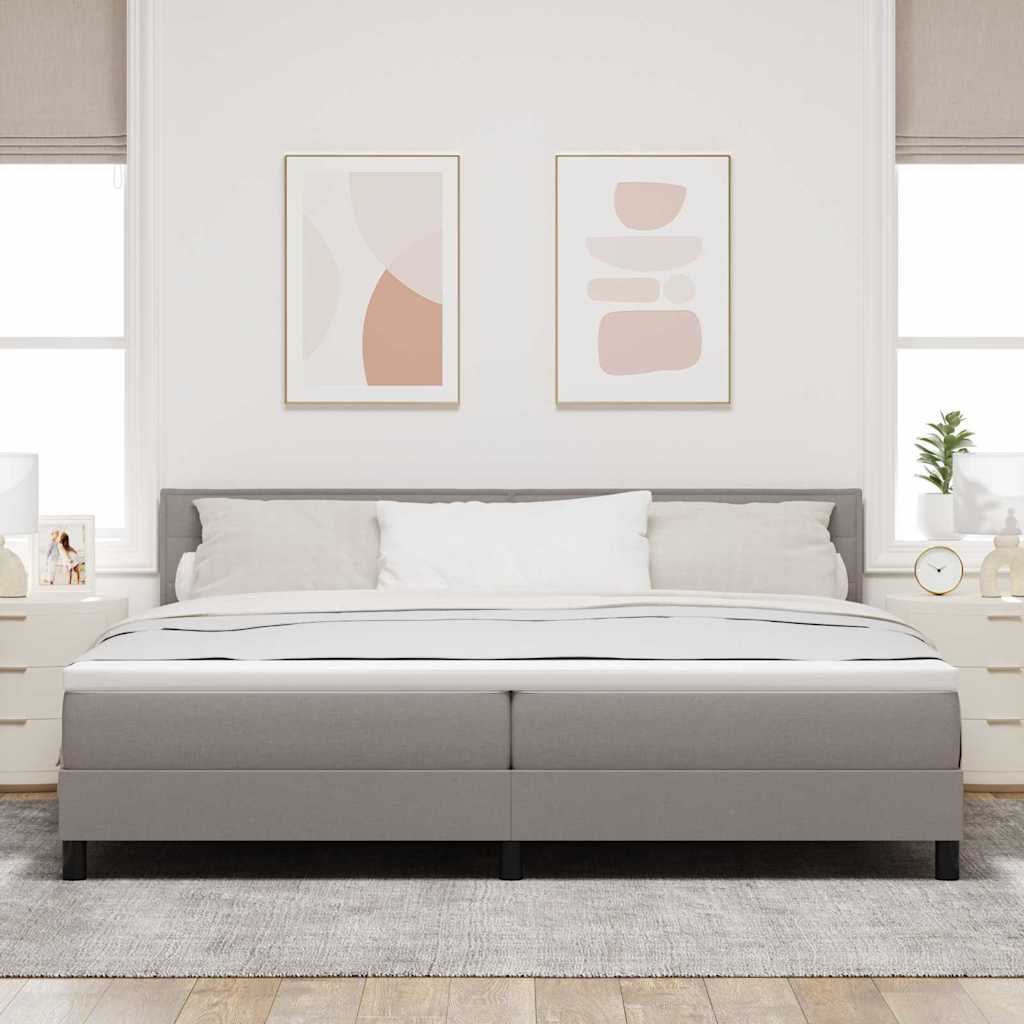 Box spring seng med pude Gråbrun 200 x 200 cm Stof