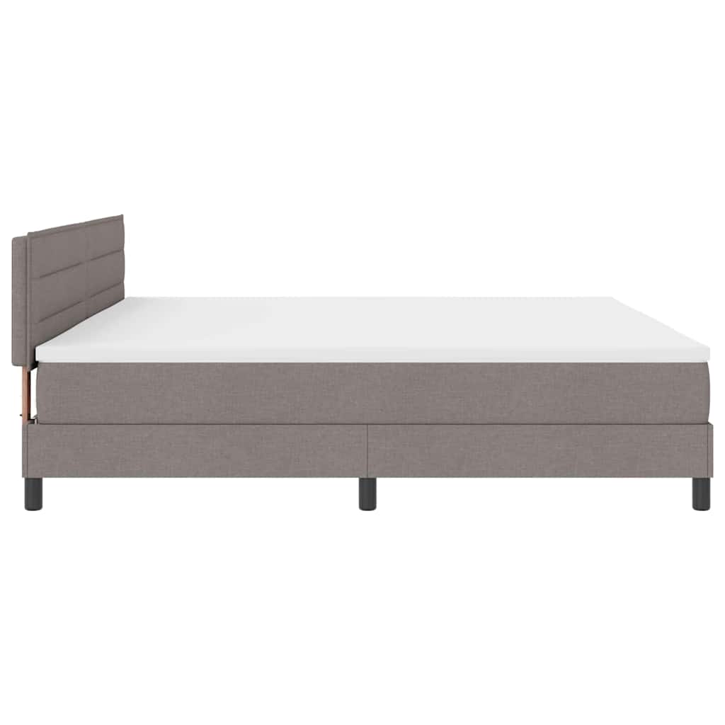 Box spring seng med pude Gråbrun 200 x 200 cm Stof