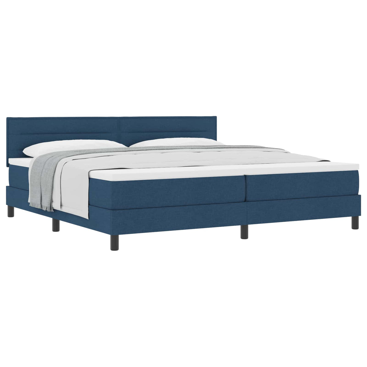 Box spring seng med hovedgærde Blå 200 x 200 cm Stof