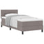 Box spring seng med hovedgærde Gråbrun 90 x 200 cm Stof