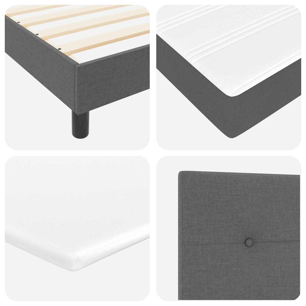 Box spring seng med hovedgærde Mørkegrå 100 x 200 cm Stof