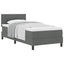 Box spring seng med hovedgærde Mørkegrå 100 x 200 cm Stof