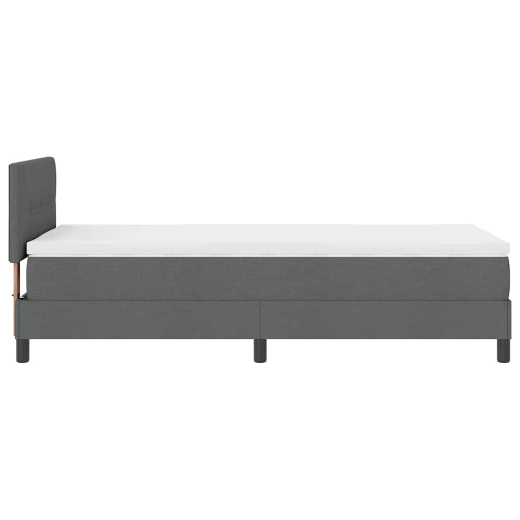 Box spring seng med hovedgærde Mørkegrå 100 x 200 cm Stof