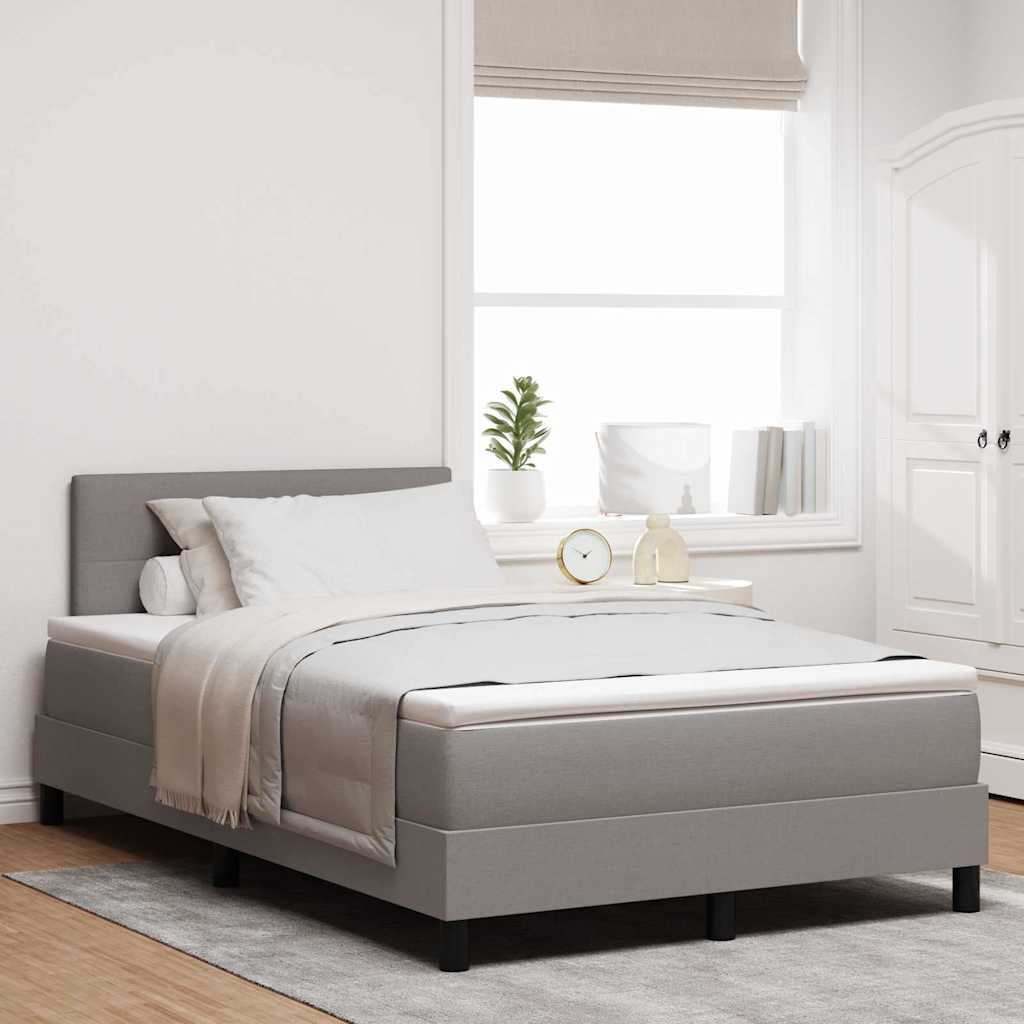 Box spring seng med hovedgærde Gråbrun 120 x 190 cm Stof
