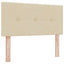 Box spring seng med hovedgærde Creme 120 x 190 cm Stof