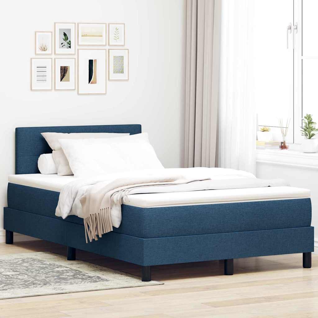 Box spring seng med hovedgærde Blå 120 x 190 cm Stof