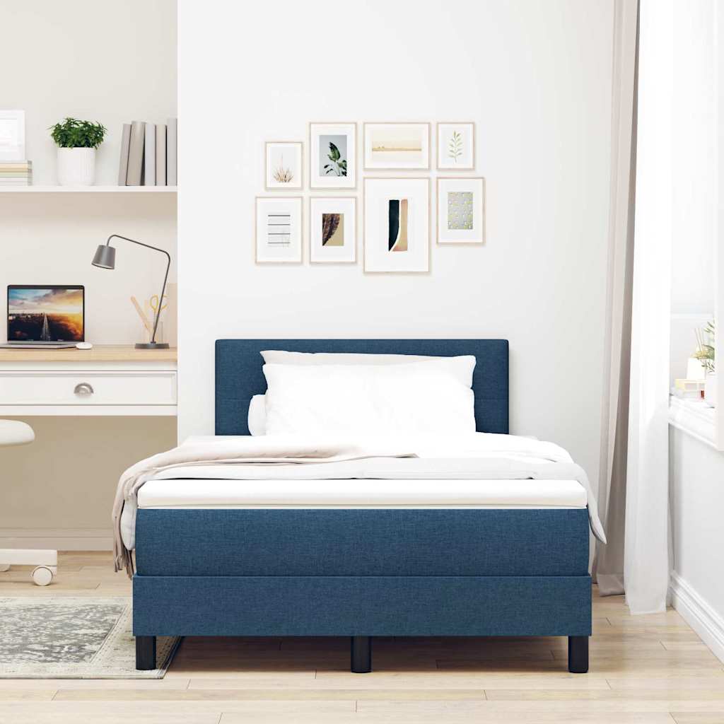 Box spring seng med hovedgærde Blå 120 x 190 cm Stof