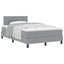 Box spring seng med hovedgærde Lysegrå 120 x 200 cm Stof