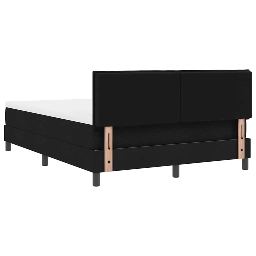 Box spring seng med hovedgærde Sort 140 x 200 cm Stof