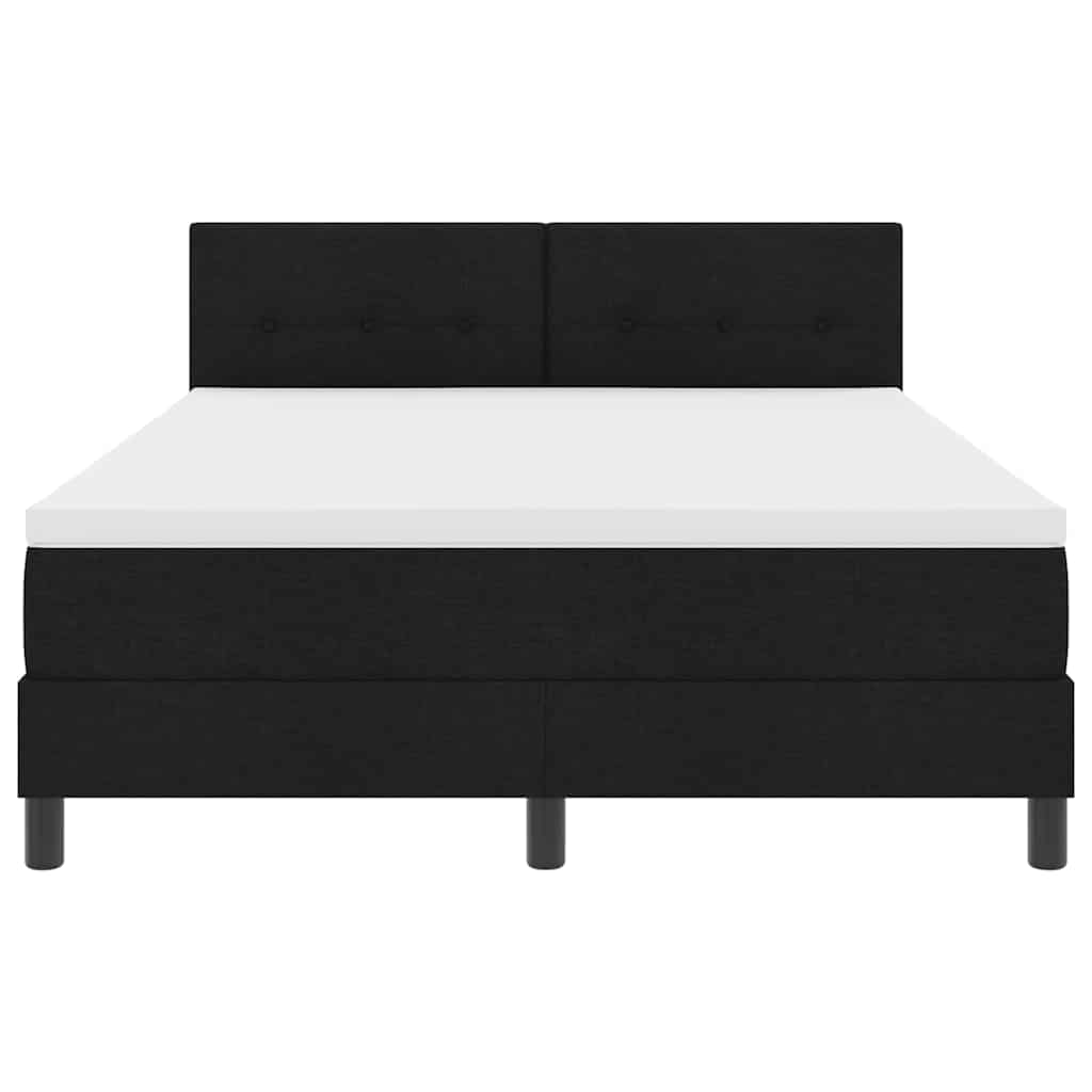Box spring seng med hovedgærde Sort 140 x 200 cm Stof