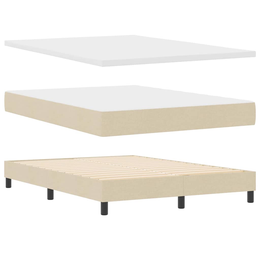 Box spring seng med hovedgærde Creme 160 x 200 cm Stof