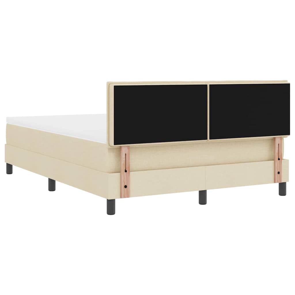 Box spring seng med hovedgærde Creme 160 x 200 cm Stof