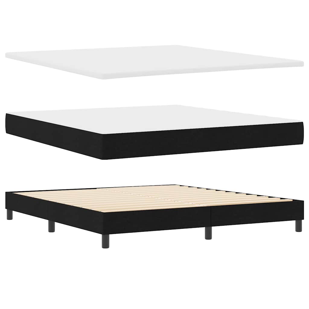 Box spring seng med hovedgærde Sort 180 x 200 cm Stof