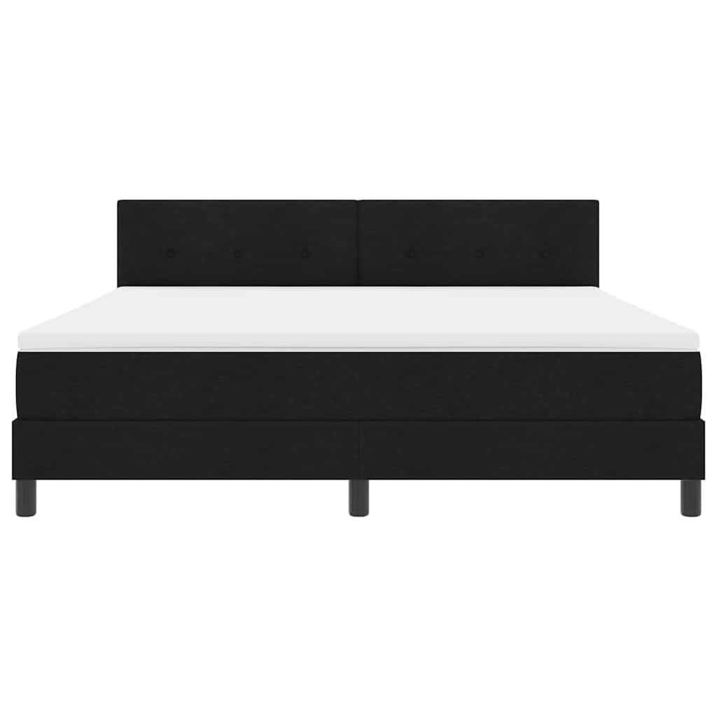 Box spring seng med hovedgærde Sort 180 x 200 cm Stof