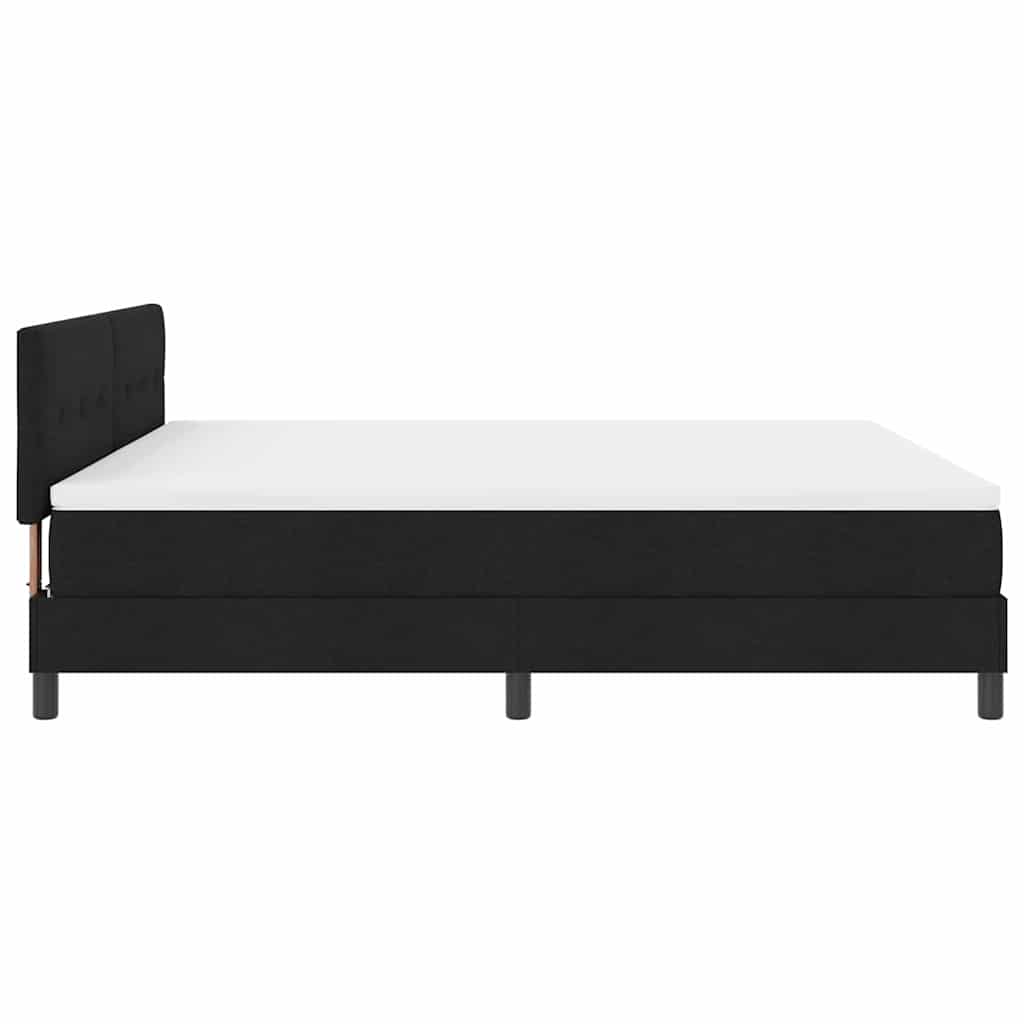 Box spring seng med hovedgærde Sort 180 x 200 cm Stof