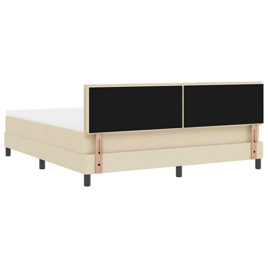 Box spring seng med hovedgærde Creme 180 x 200 cm Stof