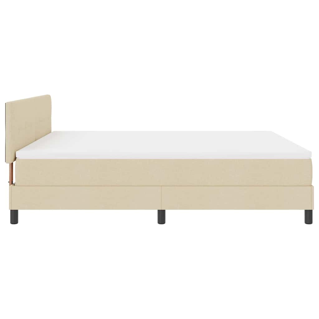 Box spring seng med hovedgærde Creme 180 x 200 cm Stof
