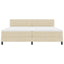 Box spring seng med hovedgærde Creme 200 x 200 cm Stof