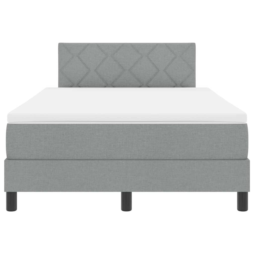 Box spring seng med hovedgærde Lysegrå 120 x 190 cm Stof