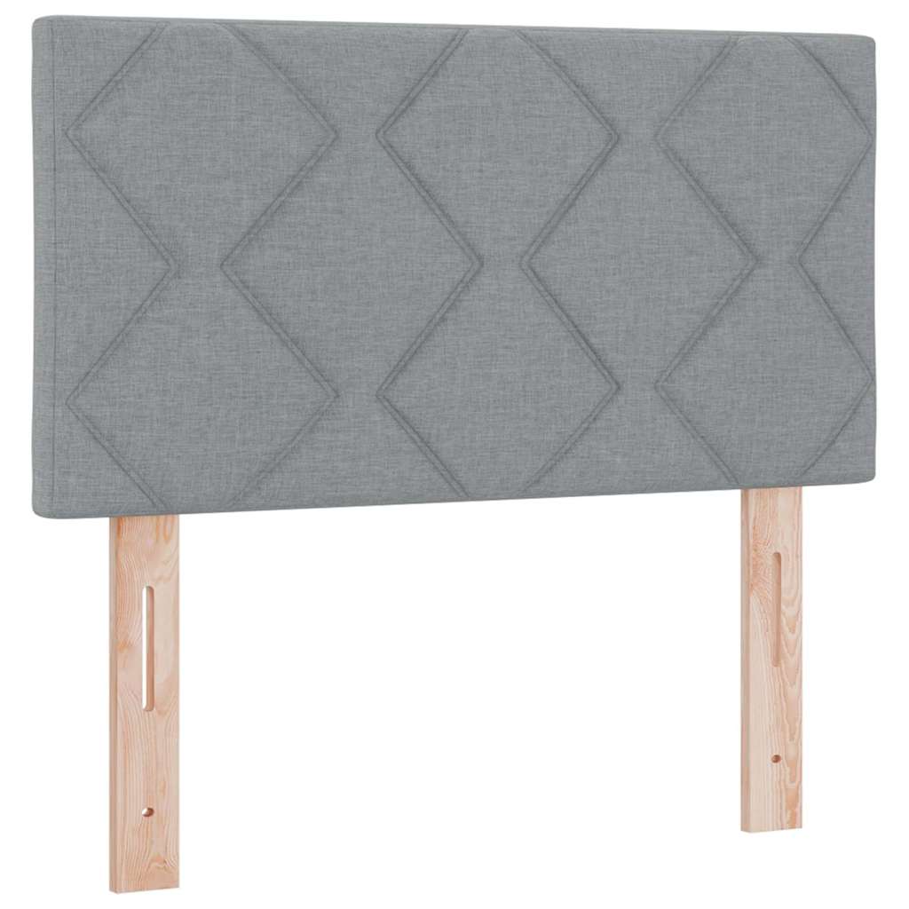 Box spring seng med hovedgærde Lysegrå 120 x 200 cm Stof