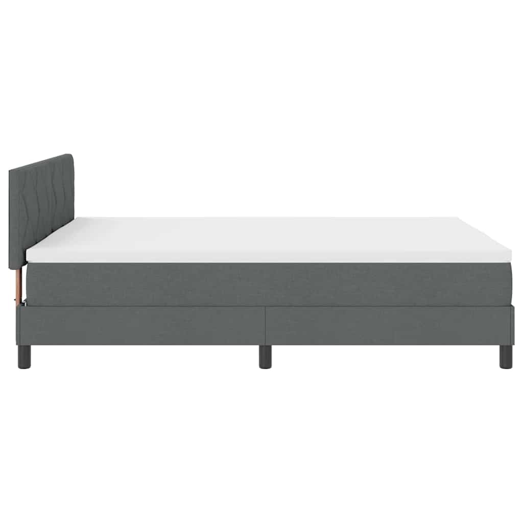 Box spring seng med hovedgærde Mørkegrå 140 x 200 cm Stof