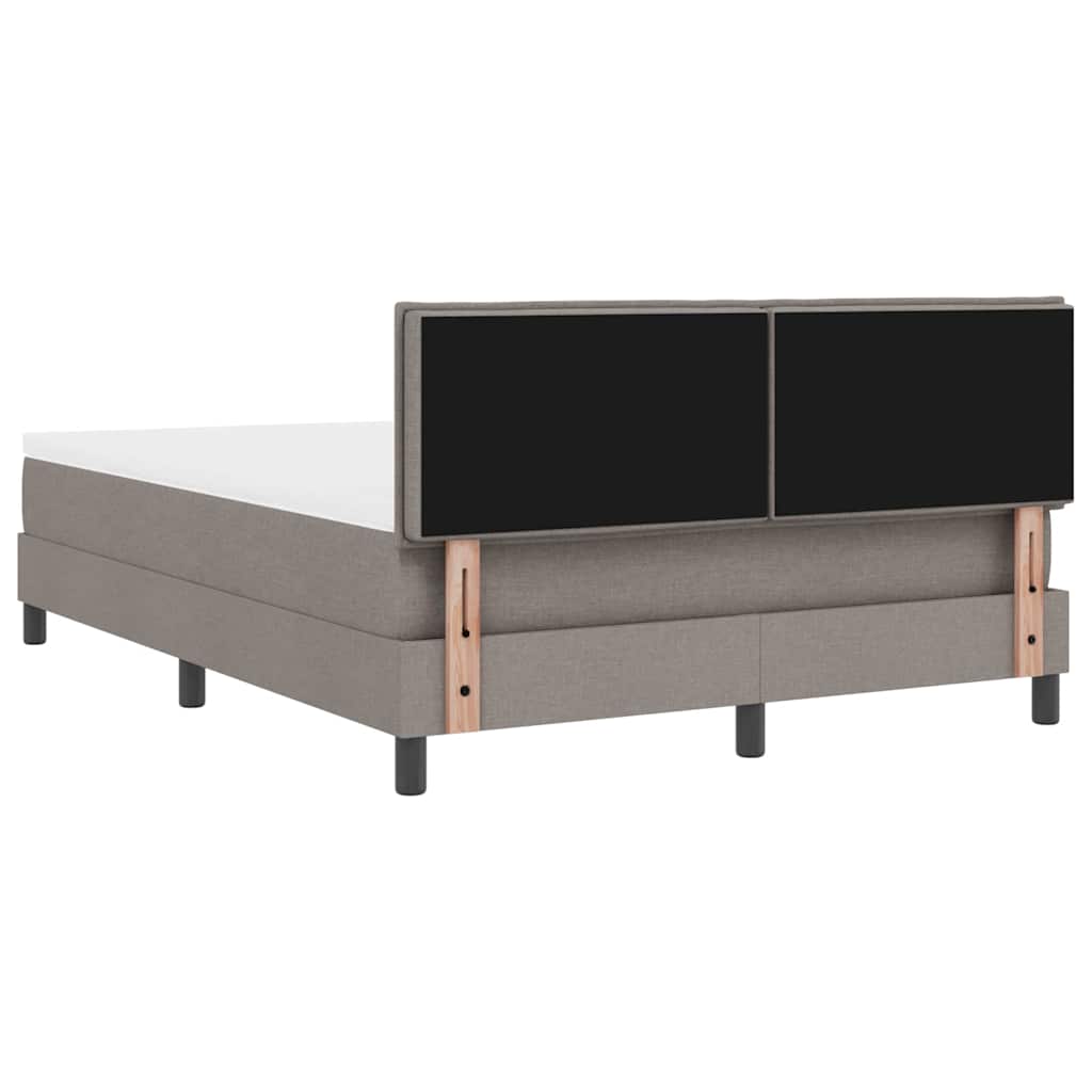 Box spring seng med hovedgærde Gråbrun 140 x 200 cm Stof