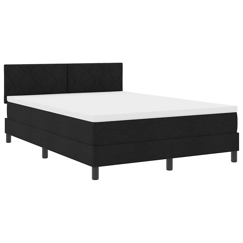 Box spring seng med hovedgærde Sort 160 x 200 cm Stof