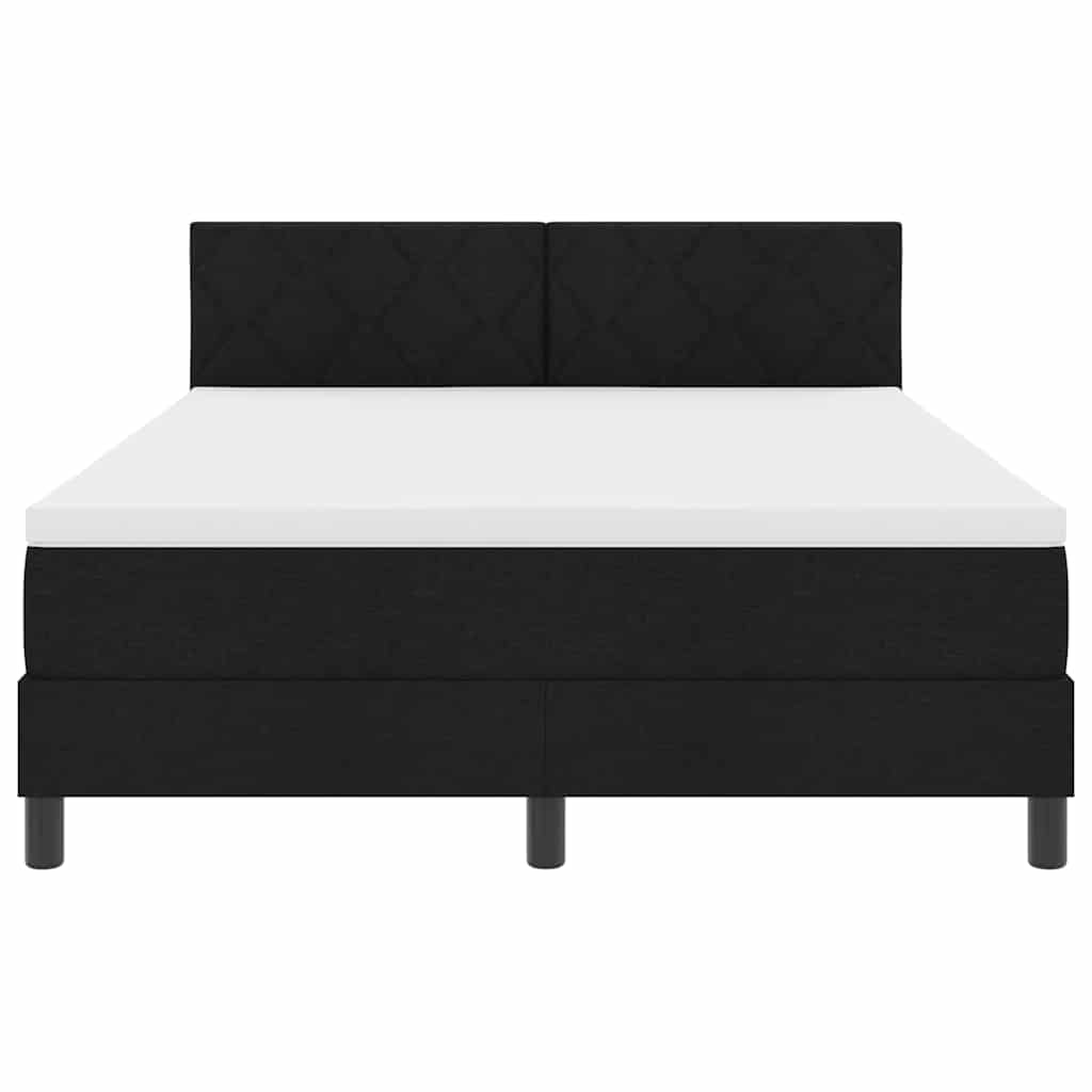 Box spring seng med hovedgærde Sort 160 x 200 cm Stof