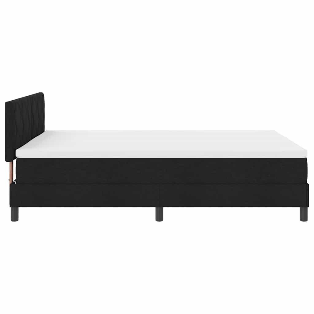 Box spring seng med hovedgærde Sort 160 x 200 cm Stof