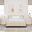 Box spring seng med pude med hovedgærde Creme 160 x 200 cm Stof