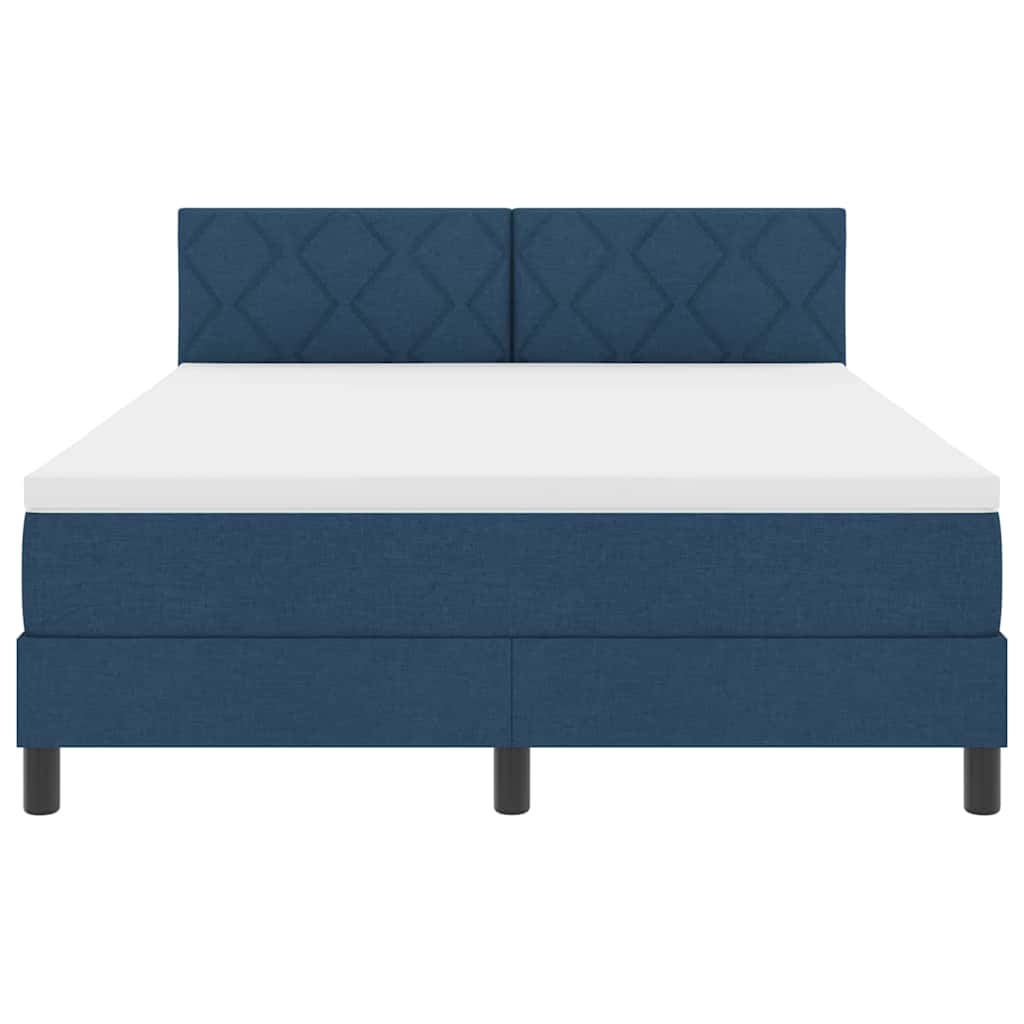 Box spring seng med hovedgærde Blå 160 x 200 cm Stof