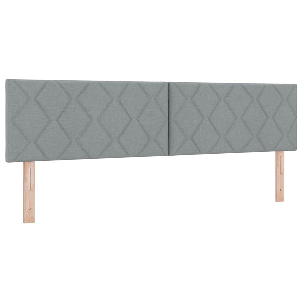 Box spring seng med hovedgærde Lysegrå 180 x 200 cm Stof