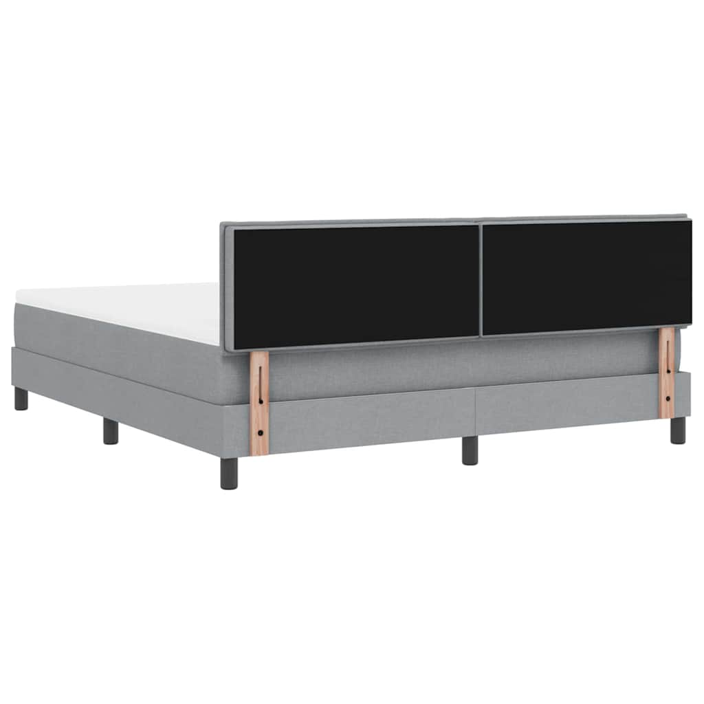 Box spring seng med hovedgærde Lysegrå 180 x 200 cm Stof