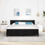 Box spring seng med hovedgærde Sort 180 x 200 cm Stof