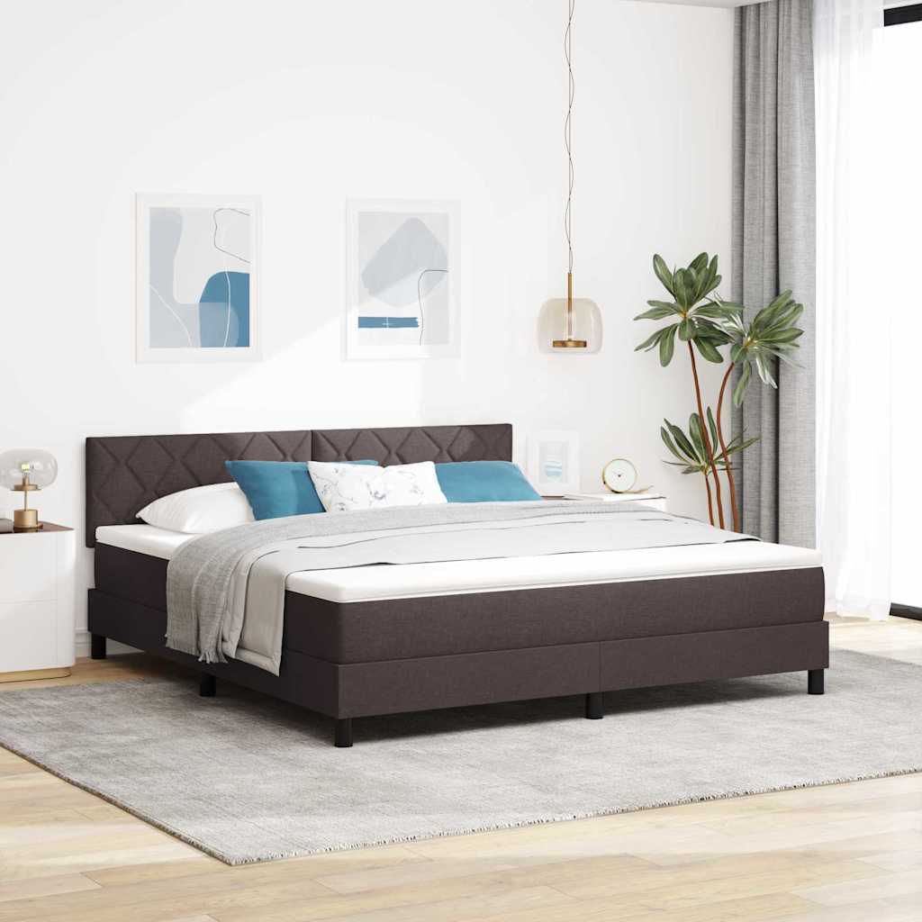 Box spring seng med pude Mørk Brun 180 x 200 cm Stof