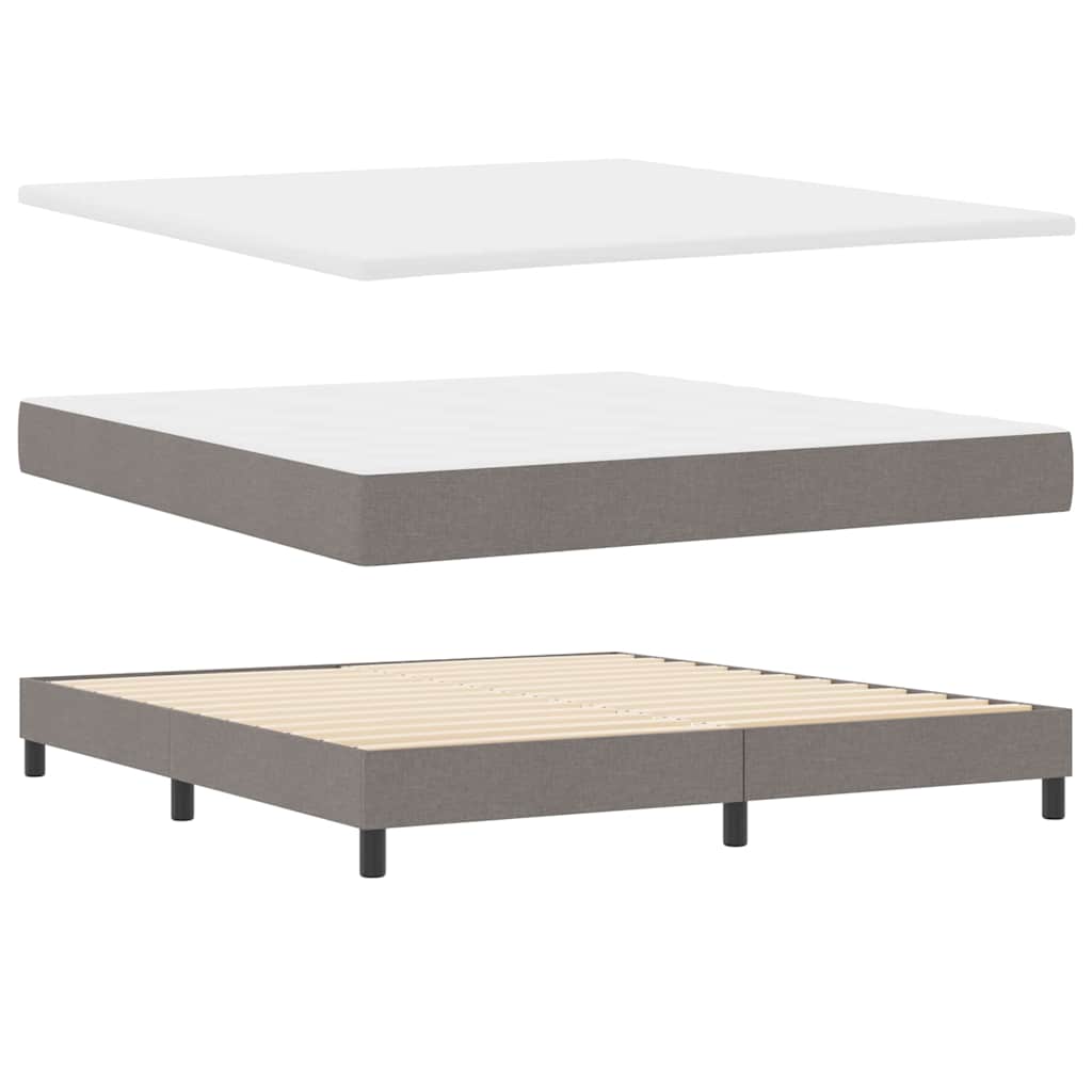 Box spring seng med hovedgærde Gråbrun 180 x 200 cm Stof