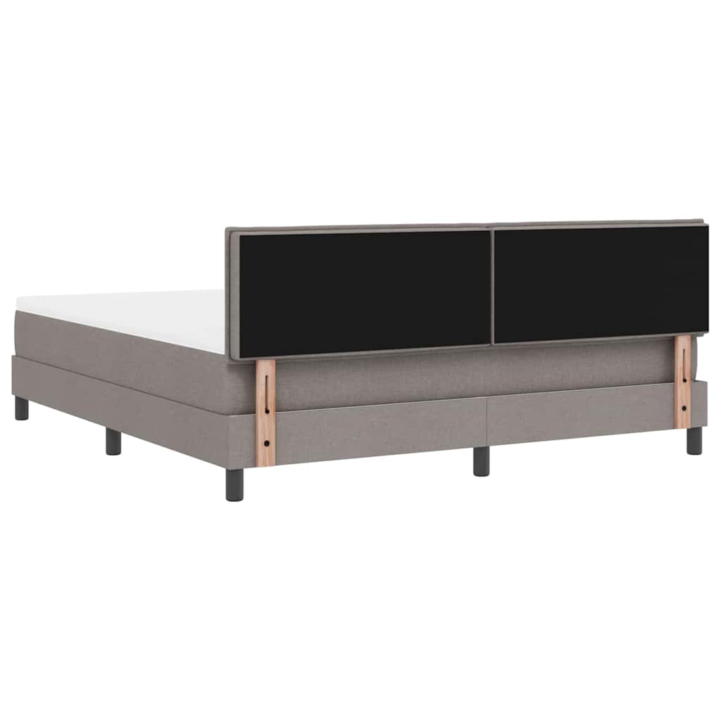 Box spring seng med hovedgærde Gråbrun 180 x 200 cm Stof