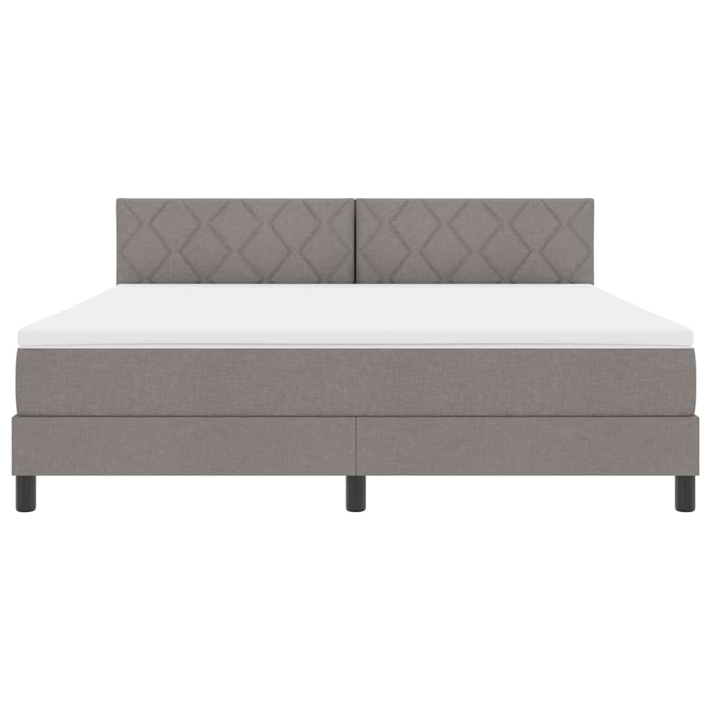 Box spring seng med hovedgærde Gråbrun 180 x 200 cm Stof