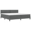 Box spring seng med pude Mørkegrå 200 x 200 cm Stof