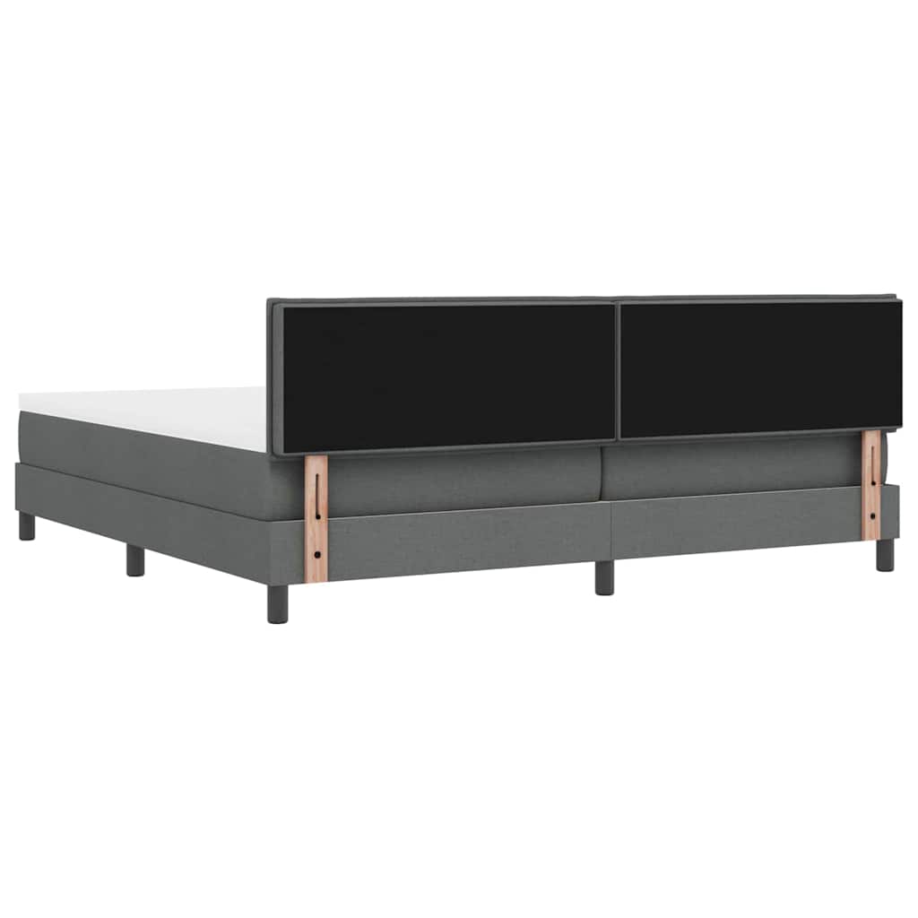 Box spring seng med pude Mørkegrå 200 x 200 cm Stof