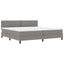 Box spring seng med hovedgærde Gråbrun 200 x 200 cm Stof