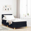 Box spring seng med pude med hovedgærde Sort 80 x 200 cm Stof