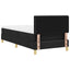 Box spring seng med pude med hovedgærde Sort 80 x 200 cm Stof
