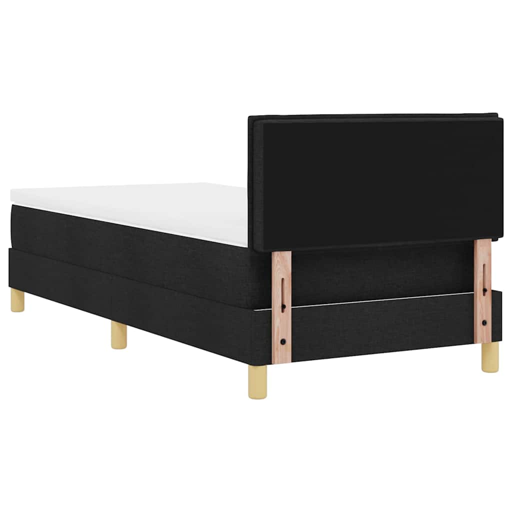 Box spring seng med pude med hovedgærde Sort 80 x 200 cm Stof