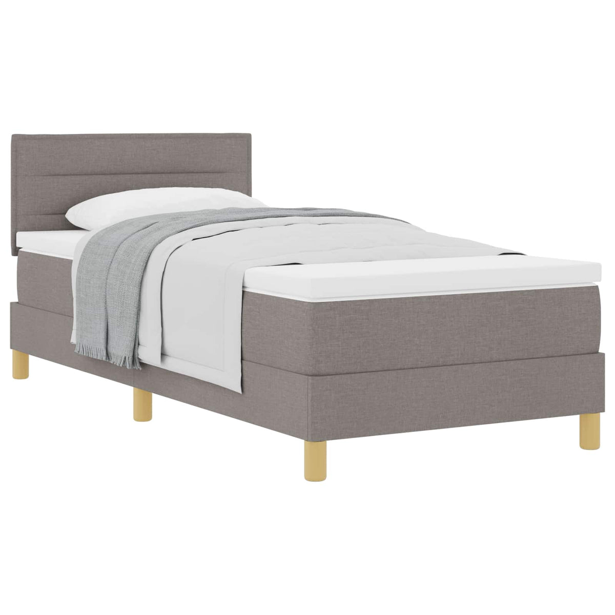 Box spring seng med pude Gråbrun 80 x 200 cm Stof