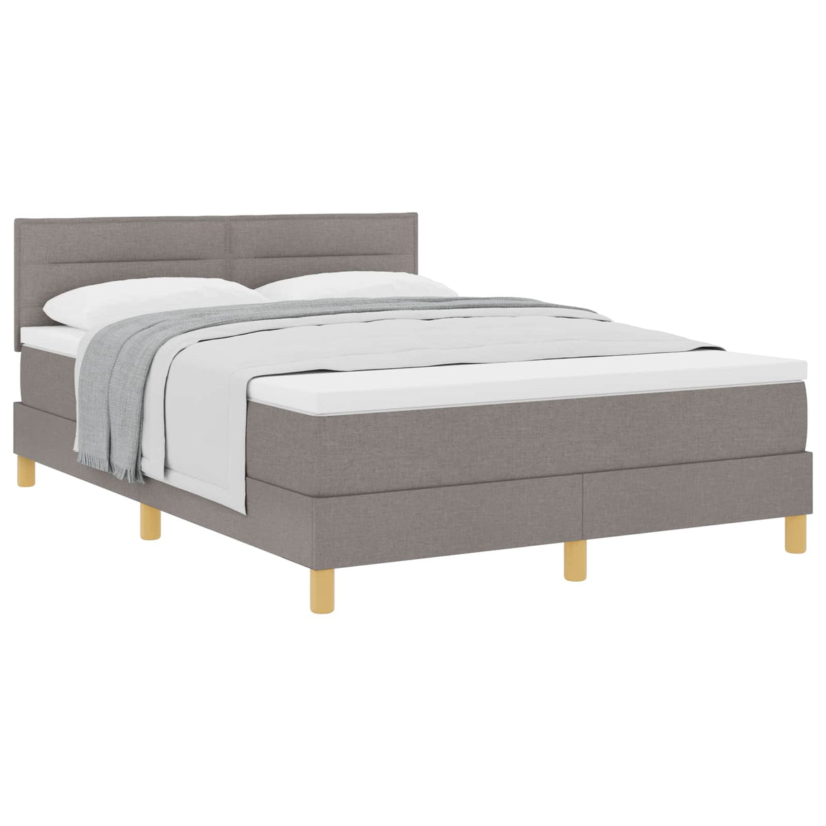 Box spring seng med pude Gråbrun 160 x 200 cm Stof